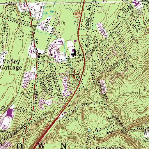Topographic Map of Valley Cottage Census Designated Place, NY