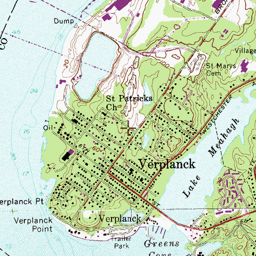Topographic Map of Verplanck Census Designated Place, NY