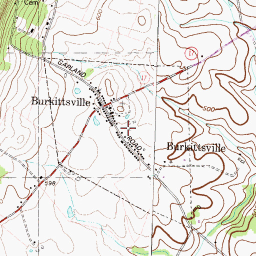 Topographic Map of Town of Burkittsville, MD