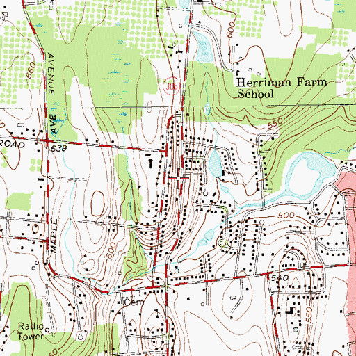 Topographic Map of Village of Kaser, NY
