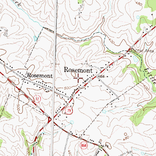 Topographic Map of Village of Rosemont, MD
