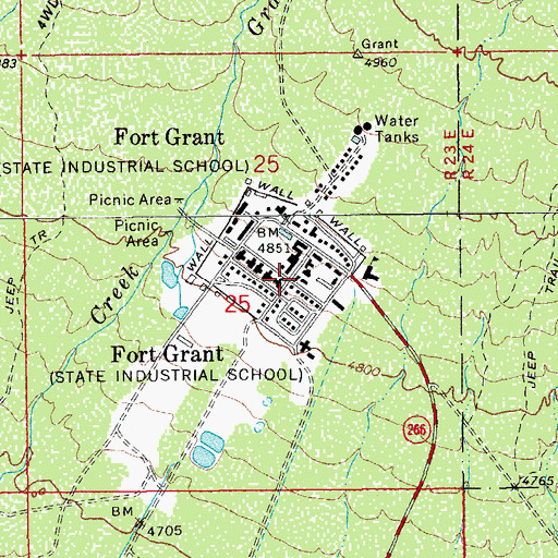 Topographic Map of Fort Grant (historical), AZ