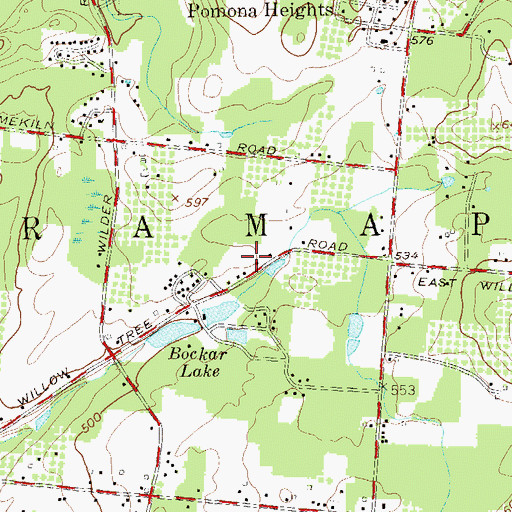 Topographic Map of Village of Wesley Hills, NY