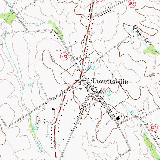 Topographic Map of Town of Lovettsville, VA