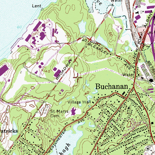 Topographic Map of Village of Buchanan, NY