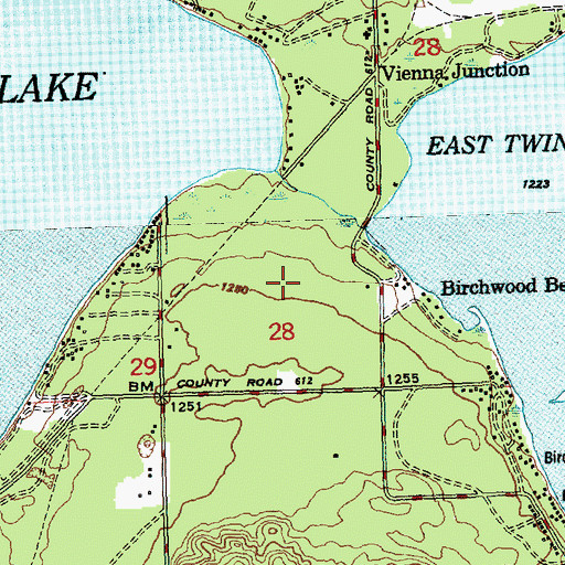Topographic Map of Lewiston Census Designated Place, MI