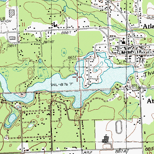 Topographic Map of Atlanta Census Designated Place, MI