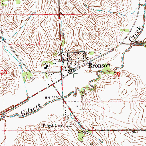 Topographic Map of City of Bronson, IA