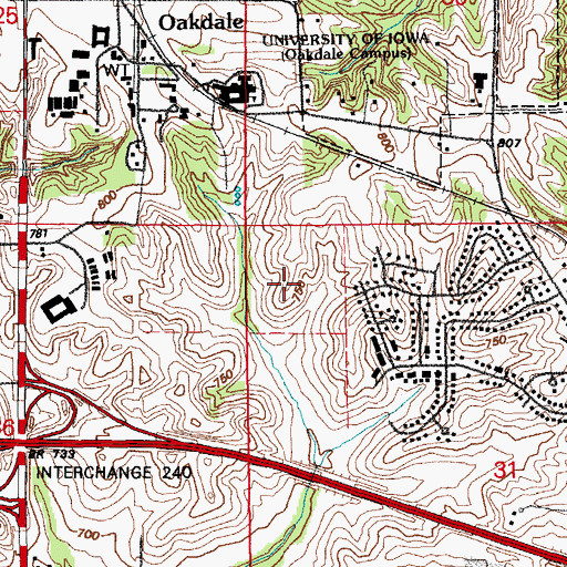 Topographic Map of City of Coralville, IA