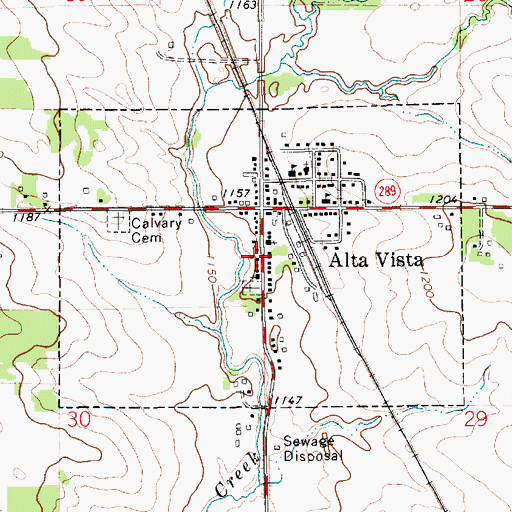 Topographic Map of City of Alta Vista, IA
