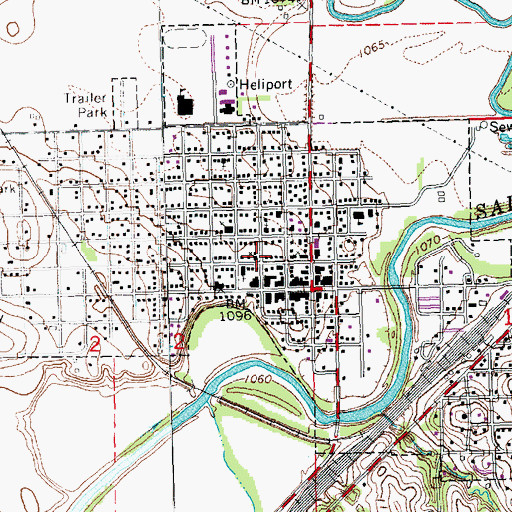 Topographic Map of City of Ashland, NE