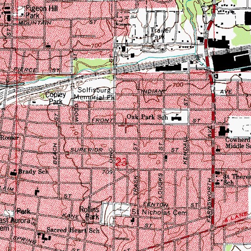 Topographic Map of City of Aurora, IL