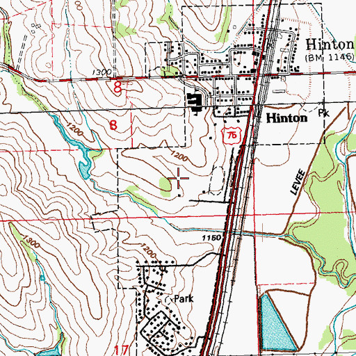 Topographic Map of City of Hinton, IA