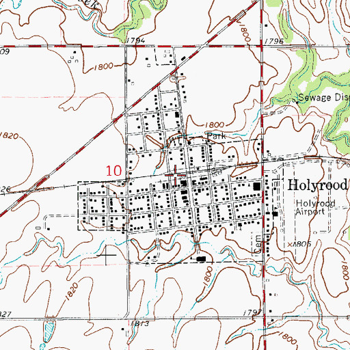 Topographic Map of City of Holyrood, KS