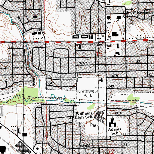 Topographic Map of City of Davenport, IA