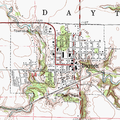 Topographic Map of City of Dayton, IA