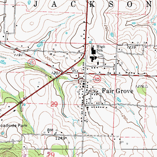 Topographic Map of City of Fair Grove, MO