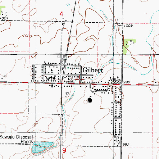 Topographic Map of City of Gilbert, IA