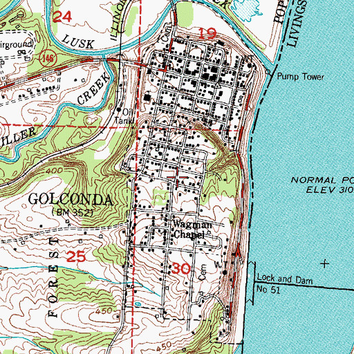 Topographic Map of City of Golconda, IL