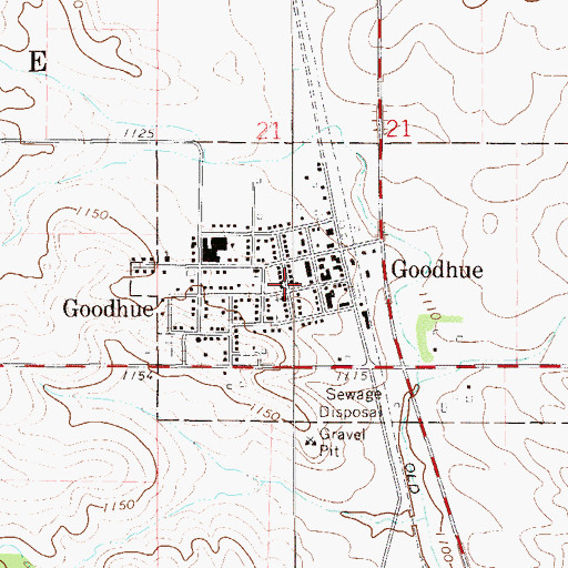 Topographic Map of City of Goodhue, MN