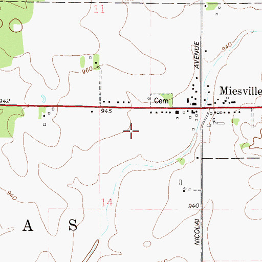 Topographic Map of City of Miesville, MN
