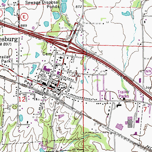 Topographic Map of City of Jonesburg, MO