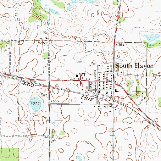 Topographic Map of City of South Haven, MN