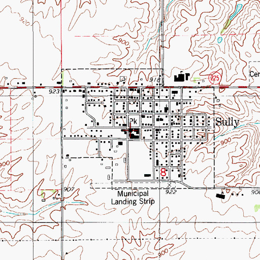 Topographic Map of City of Sully, IA