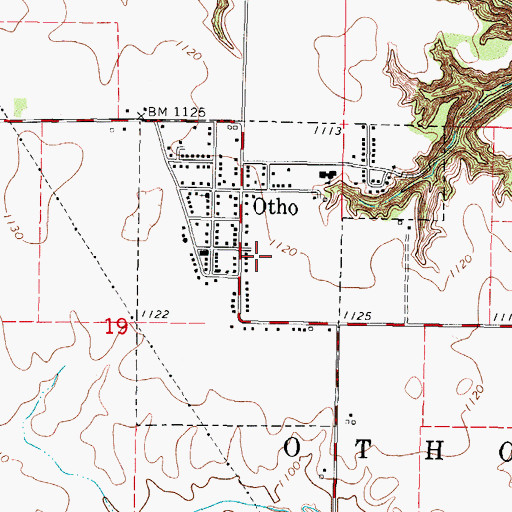 Topographic Map of City of Otho, IA