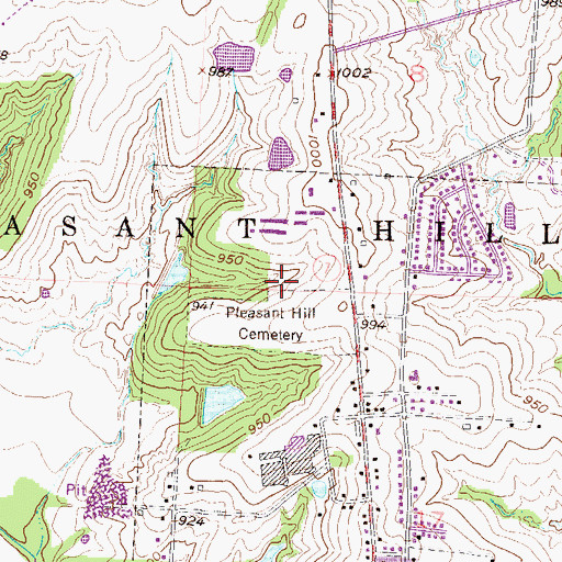 Topographic Map of City of Pleasant Hill, MO