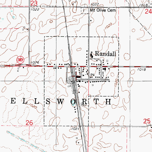 Topographic Map of City of Randall, IA