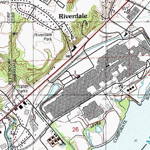 Topographic Map of City of Riverdale, IA
