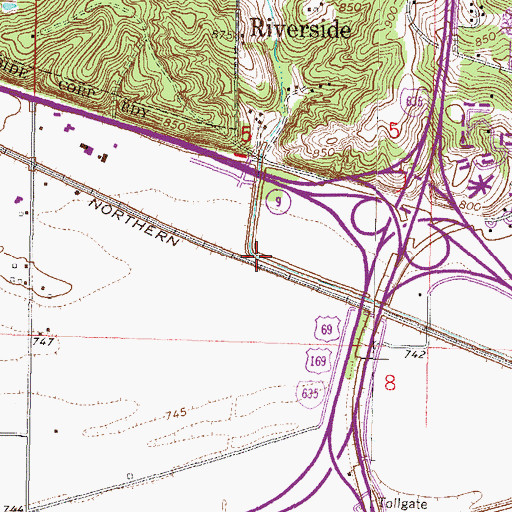 Topographic Map of City of Riverside, MO