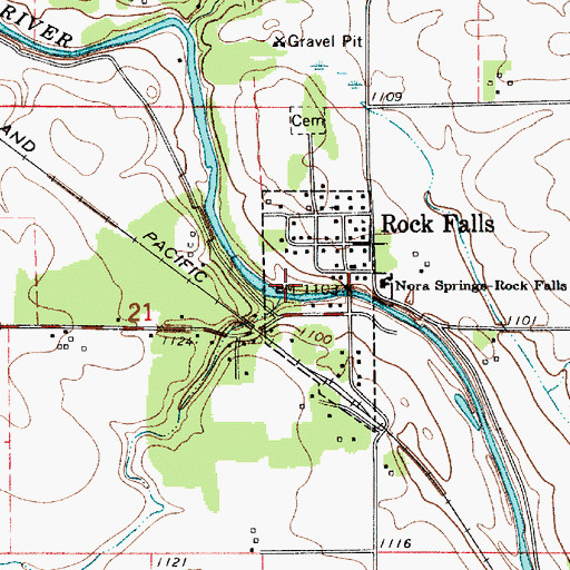 Topographic Map of City of Rock Falls, IA