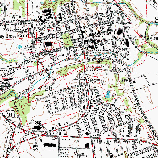 Topographic Map of City of Ste. Genevieve, MO