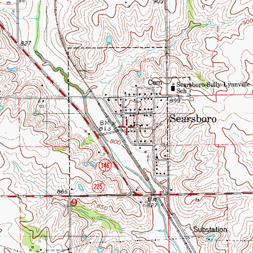 Topographic Map of City of Searsboro, IA