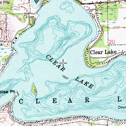Topographic Map of Town of Clear Lake, IN