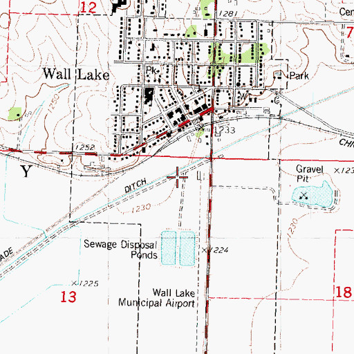 Topographic Map of City of Wall Lake, IA