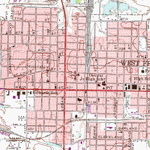 Topographic Map of City of West Frankfort, IL