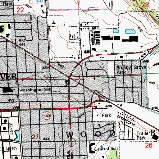 Topographic Map of City of Wood River, IL