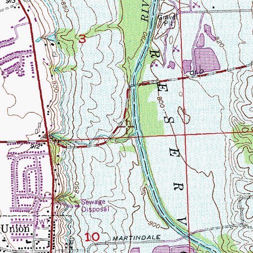 Topographic Map of Township of Union City, OH