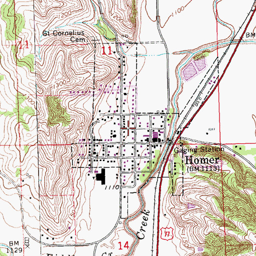 Topographic Map of Village of Homer, NE
