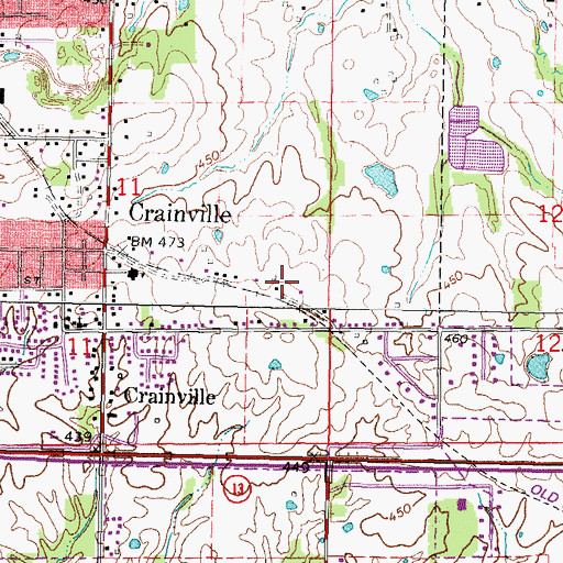 Topographic Map of Village of Crainville, IL