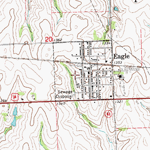 Topographic Map of Village of Eagle, NE