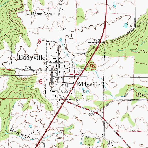 Topographic Map of Village of Eddyville, IL