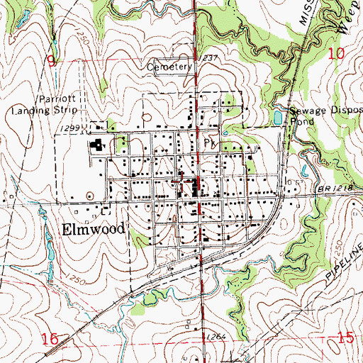 Topographic Map of Village of Elmwood, NE