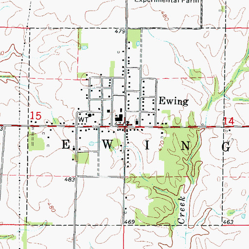 Topographic Map of Village of Ewing, IL