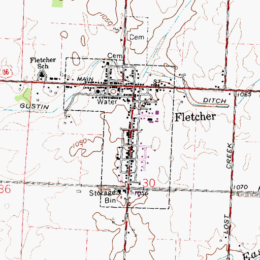 Topographic Map of Village of Fletcher, OH