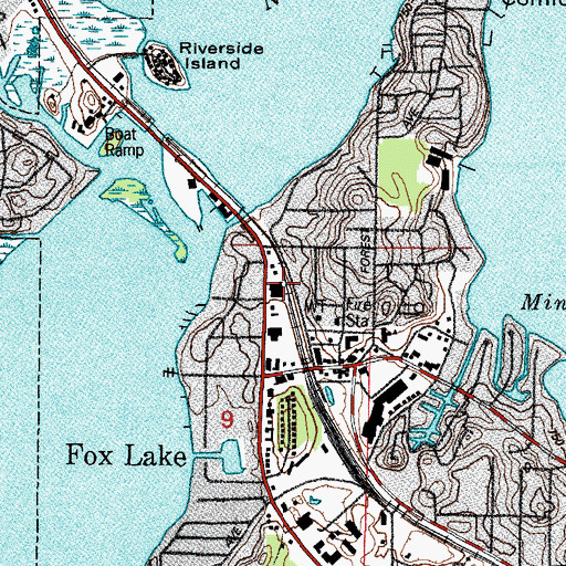 Topographic Map of Village of Fox Lake, IL