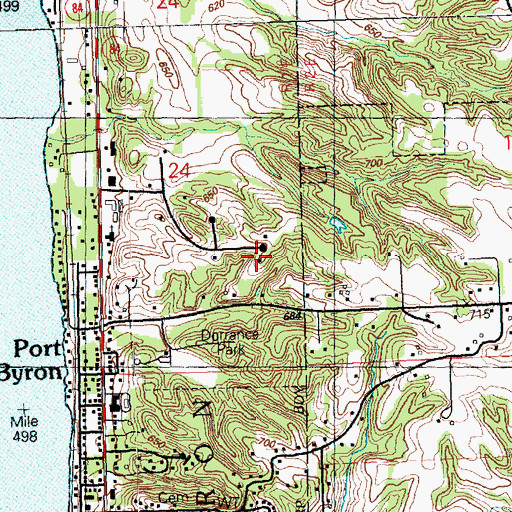 Topographic Map of Village of Port Byron, IL